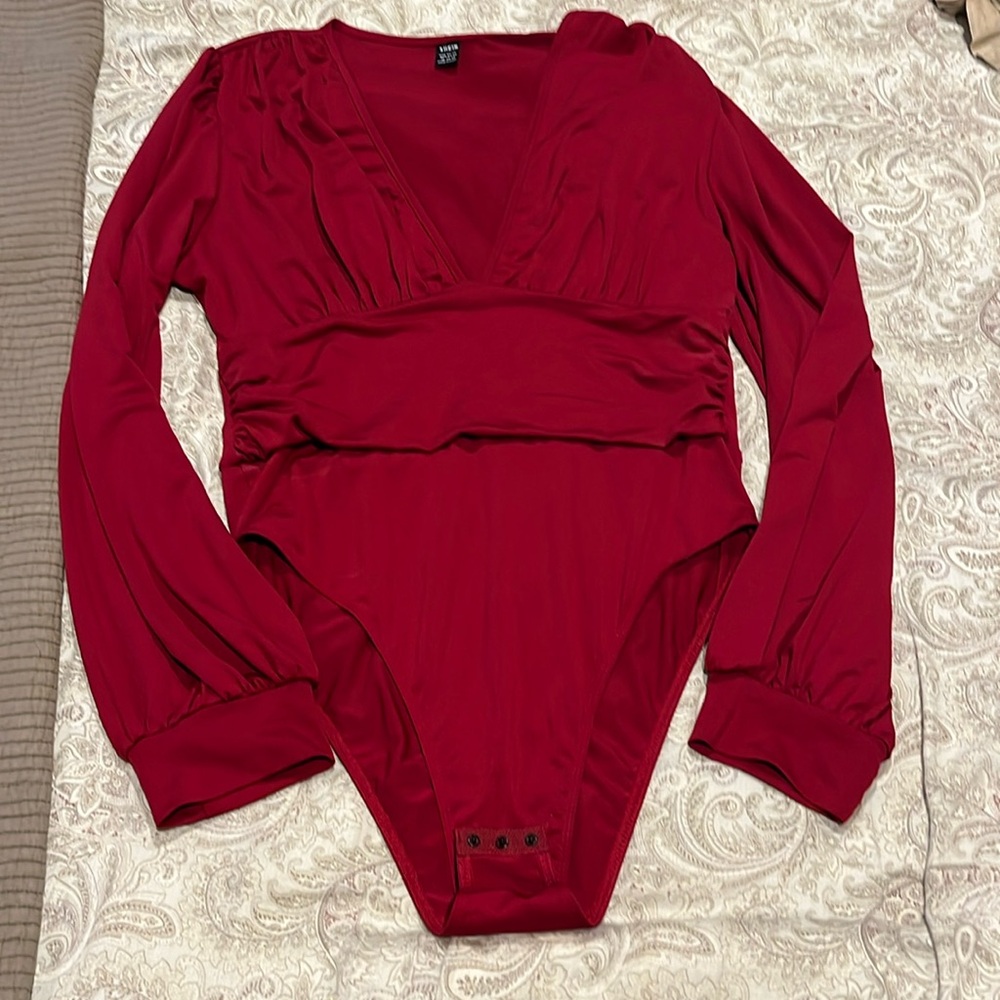 Woman’s Deep Red Bodysuit